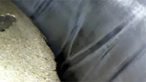 A borescope close-up of the inside of a cylinder