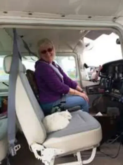 Dava with her flying companion