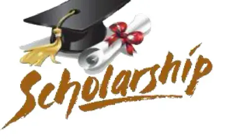 A scholarship graphic with a graduation cap and diploma