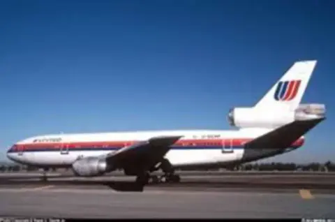 A United Airlines jet on the runway