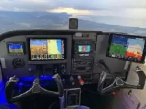 A modern glass cockpit instrument panel