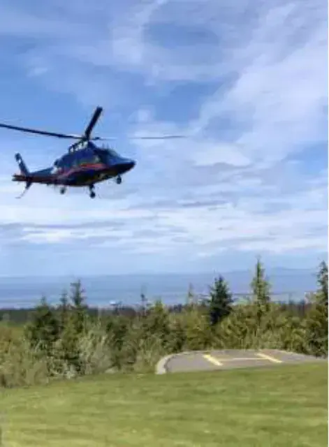 Life Flight lands at 85WA, Delta Golf Lz
