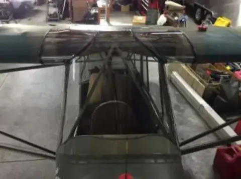 The fuselage frame of a liaison airplane during restoration