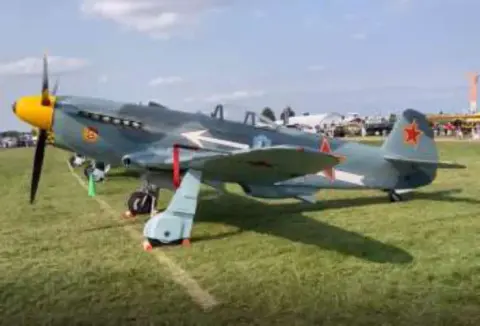 A Yak fighter with Soviet red star markings on display at AirVenture
