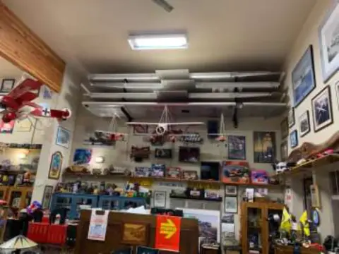 A room filled with aviation memorabilia and models