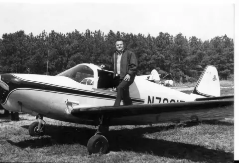 My grandfather with his Globe Swift (which he restored)