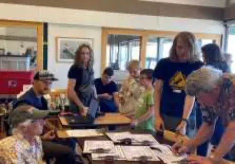 Young Eagles volunteers on the ramp and at the sign-in tables
