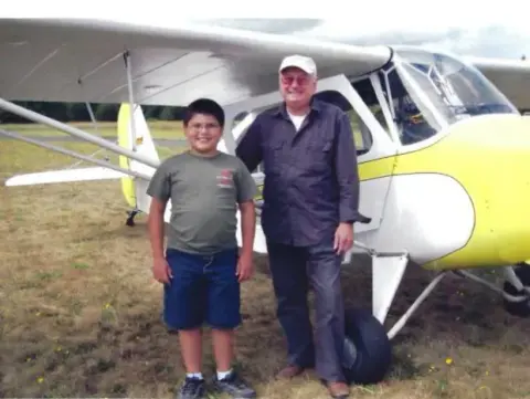 Joe Platt in his 1947Aeronca 7AC N82758 (Champ)