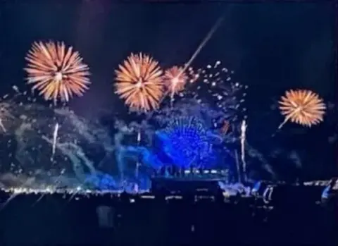 Fireworks over the AirVenture night air show