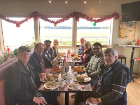 The Group at Ellie’s at the airport Richard Howell heading back to Sequim