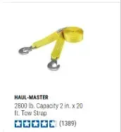 Store listing for a 2 in. by 20 ft tow strap