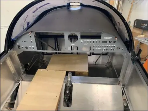 Interior of an airplane fuselage under construction