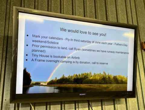 Screen showing a slide from the Olympic Field talk inviting pilots to fly in