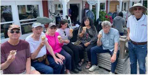 Fly-out group with ice cream cones in Eastsound