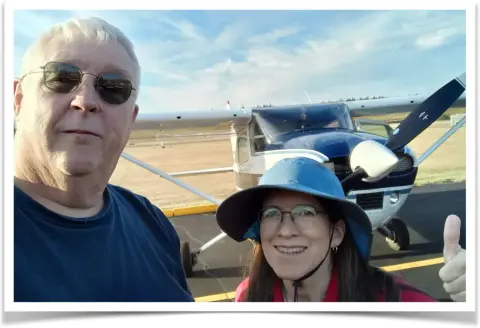 Sport Pilot, Kevin Tracy with DPE Cecilia Aragon