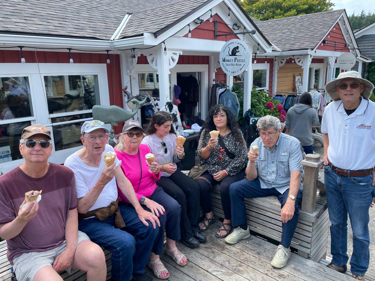 Fly-out group with ice cream cones in Eastsound